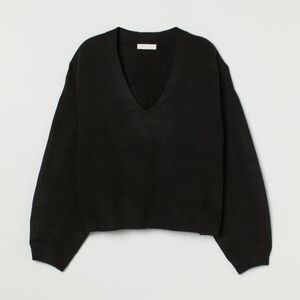 🍁NWT H&M Fine Knit Black Oversized Cosy Sweater